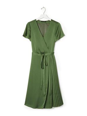 nwt banana republic pleated wrap dress xs olive short sleeve knee midi dress | eBay nwt banana republic pleated wrap dress xs olive short sleeve knee midi dress | eBay