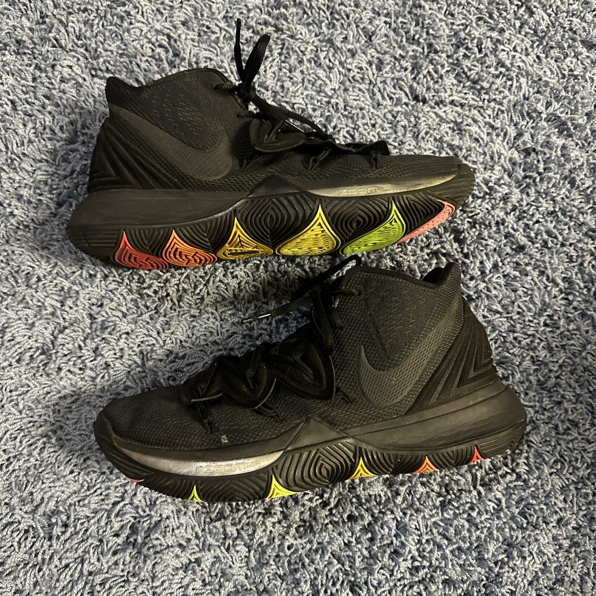 Nike Kyrie Basketball Shoes Rainbow Sole Triple Black A02918-001