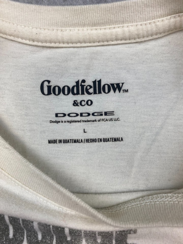 Goodfellow White Dodge Classic Car Shirt Adult L Pullover Casual Cars Racing eBay