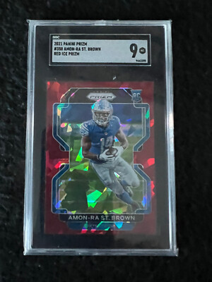 2021 Panini Prizm - Rookie Amon-Ra St. Brown #358 Red Ice Prizm