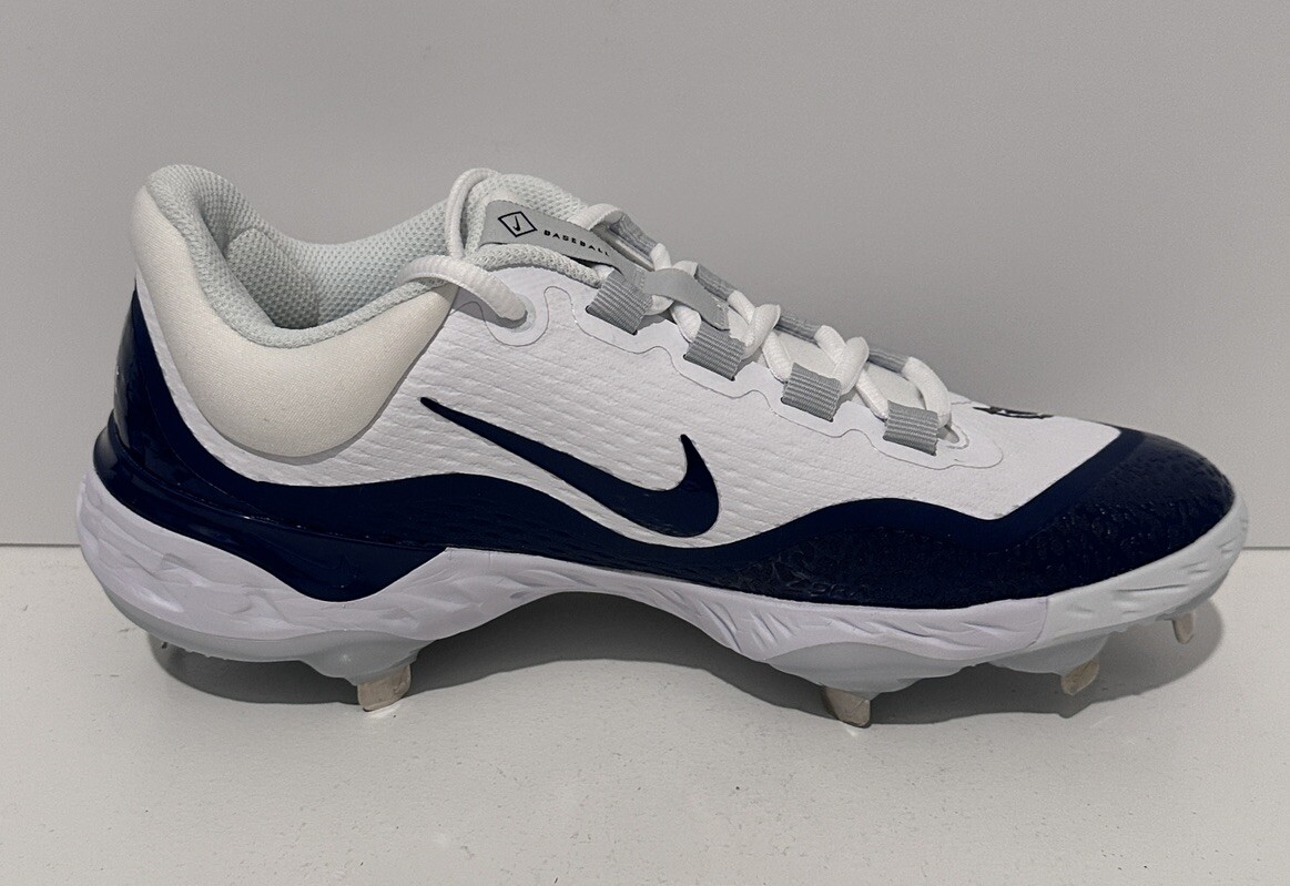 Nike Alpha Huarache Elite 4 Low Baseball Cleats Blue & White