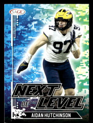 Aidan Hutchinson 2022 SAGE Next Level Rookie Card #90 Michigan Wolverines