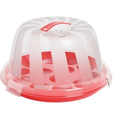 Cake Cupcake Carrier with Lid and Handle | 9" Round Cake Container Holder wit...