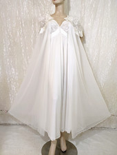 Vintage Shadowline Lingerie Nightgown and Peignoir Robe Chiffon Set M