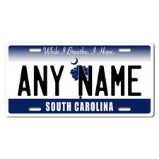 Personalized South Carolina License Plate 5 Sizes Mini to Full Size Free Ship