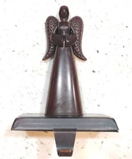 Vintage Chocolate Color Choir Angel Stocking Hanger Holder Christmas Holiday 8"