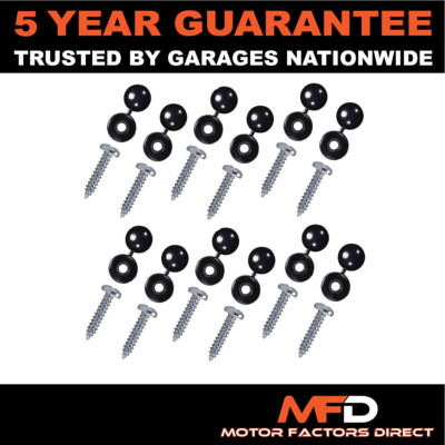 Black Stainless Steel License Plate Screws 12 Pcs Automotive Number ...