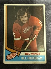 1974-75 O Pee Chee 116 Bill Hogaboam Detroit Red Wings Rookie Card Creased