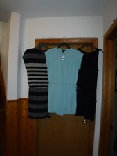 Short Sleeve & Sleeveless Dresses,MD,SM, Gap,Black,Blue,Grey Striped,Knee Length