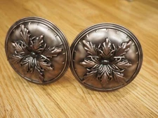 Kirsch Curtain Drapery Holdback Tie Back Set of 2 Round Ornate Floral 4.5"
