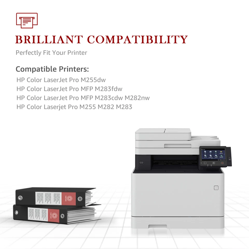4PK For HP 206A Toner 206X W2110A W2111A W2112A LaserJet Pro M283fdw M255dw M282 - Image 2 of 4