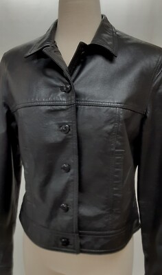 Newport News Leather Bomber Style Jacket Lined Women's 12 Lk