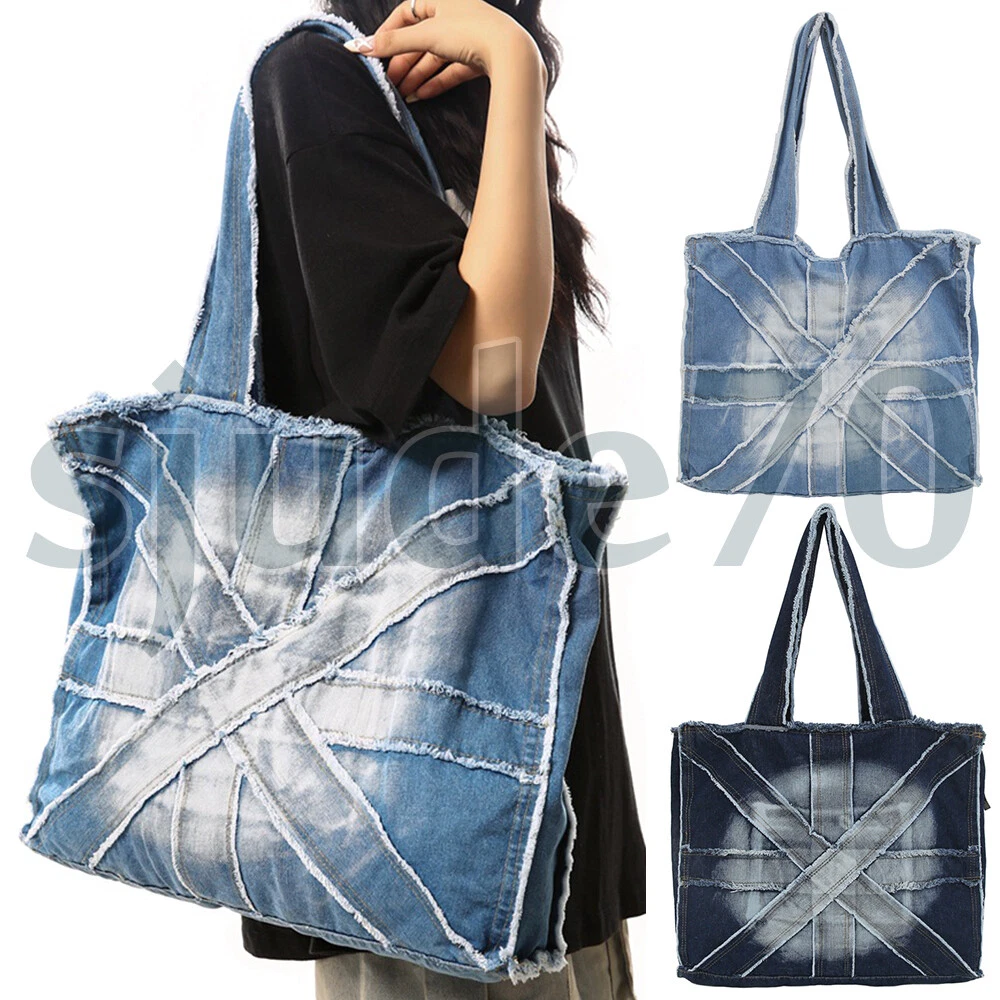 【RONRON】24fw RIBBON POINTED DENIM TOTE BAG Bag - RONRON 론론
