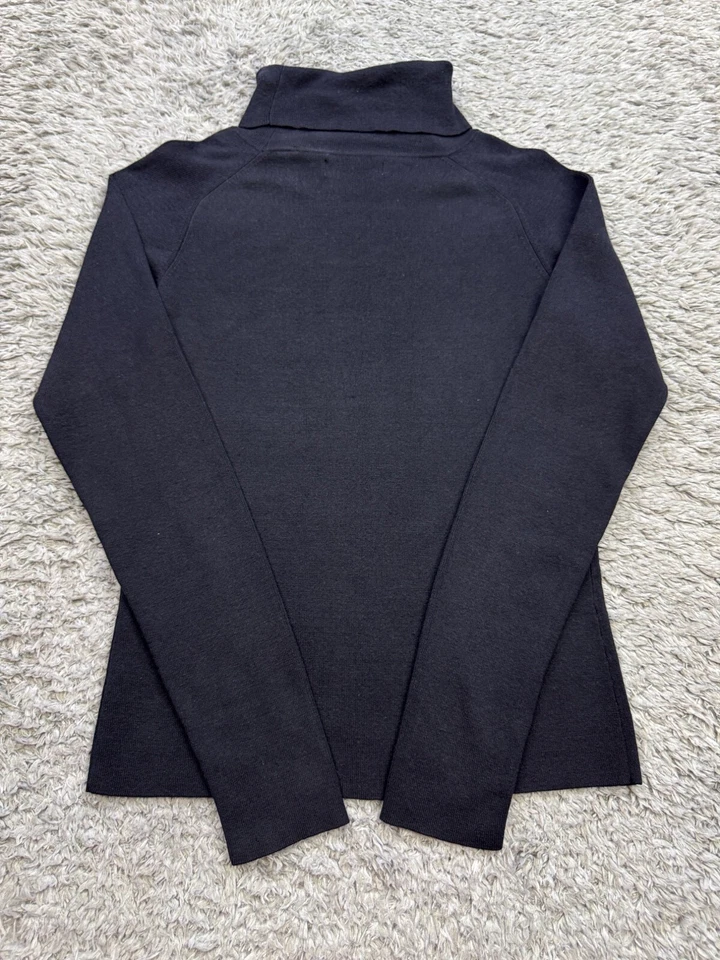 Suéter Valerie Stevens Mujer PS Pequeño Negro Mezcla Seda Pullover Cuello Alto Foto 2 de 4