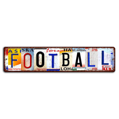 Football Street Sign - 18x4 Inch Metal Decor for Football Lovers