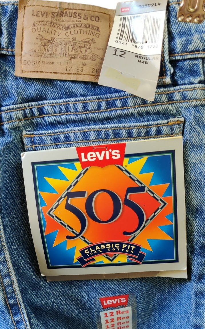 Levi 505 Jeans Boys Size 12 Straight Leg Blue Denim Jeans Levi 505 Jeans Boys Size 12 Straight Leg Blue Denim Jeans