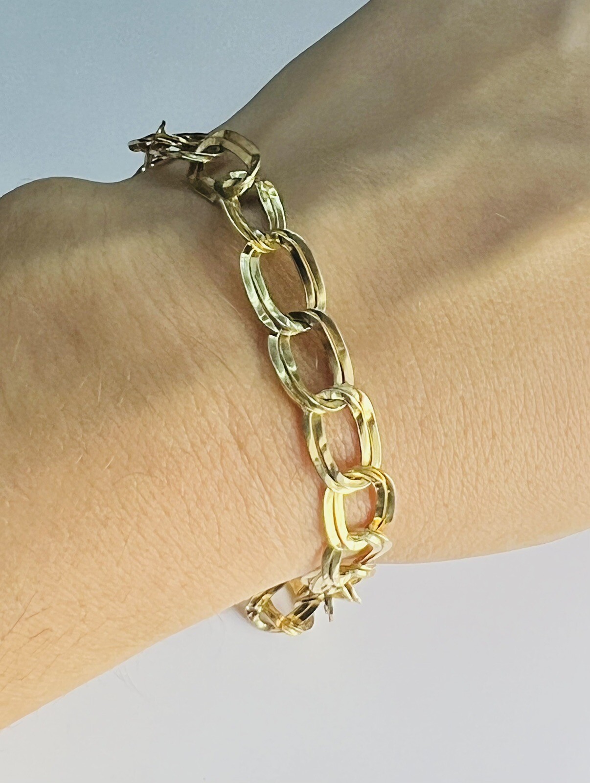 10K Yellow Gold Hammered Style Bracelet eBay