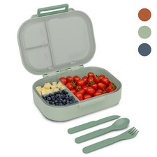 Lunchbox mit Fächern Lunch Box Tupperware Brotdose Frühstücksdose Schuldose Grün