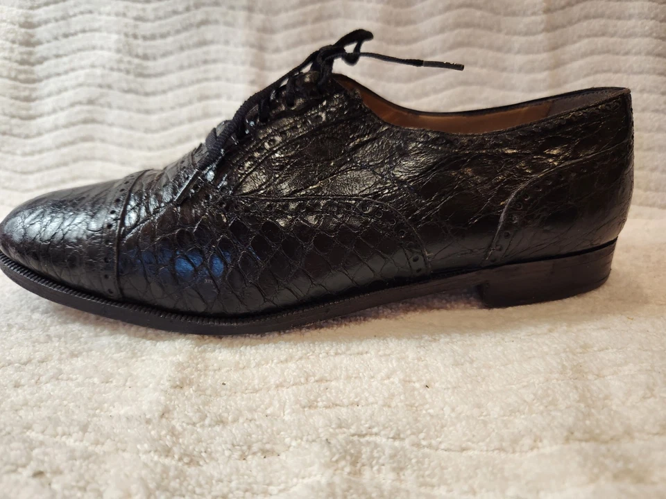 PARA HOMBRES BRAGANO por COLE HAAN GENUINO PUNTA DE ALA DE COCODRILO OXFORDS TALLA 8.5D