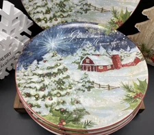 Certified International "Silent Night" Susan Winget 11" Dinner Plates (Set of 2)