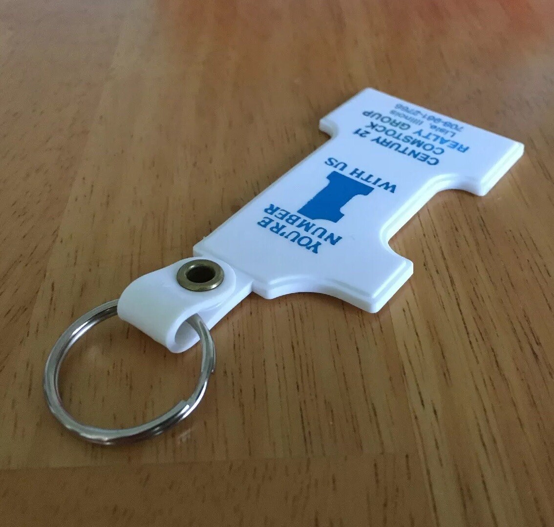 Vintage Keychain CENTURY 21 Comstock Realty Group Key Ring Fob Lisle