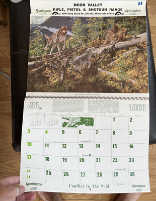 1988 REMINGTON ARMSTheConflict In The Wild Calendar / Pre-Owned.  Advertising | eBay