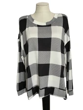 SECRET TREASURES SOFT HACCI KNIT CHECKED MIX MATCH Long Sleeve Top Sz 2X
