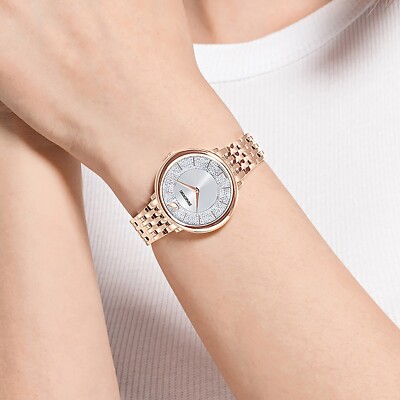 SWAROVSKI Crystalline Chic Watch Swiss Made Rose Gold /Silver Tone