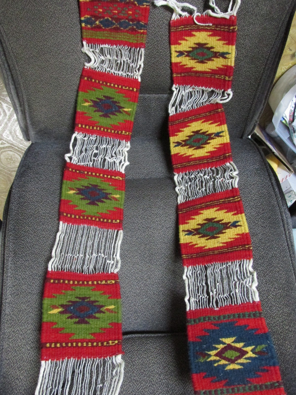 ""HAND WOVEN - WOOL - WALL HANGING - TABLE RUNNER"" - MEXICO