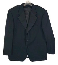 Vito Rufolo Italian Made 44R Super 120s Wool 3 Button Black Tuxedo Suit Blazer