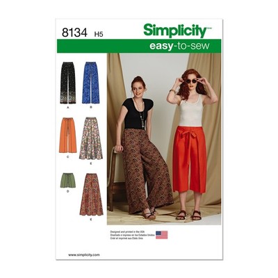 Simplicity 8134 Easy to Sew Women's Pants and Shorts Sewing Pattern Kit, 6-14