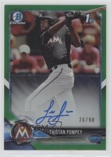 2018 Bowman Draft Chrome Pick Green Refractor 26/98 Tristan Pompey Auto c5r