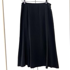 Eileen Fisher Maxi Skirt Womens L Black Silk A Line Capsule Minimal Lagenlook