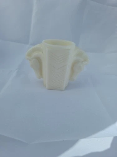 Vintage ‘30s Art Deco Macbeth Evans Double Horse Head Uranium Milk Glass Vase