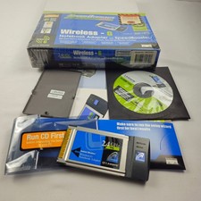 Linksys WPC54GS Wireless-G Notebook Adapter SpeedBooster w/ Box CD PCMCIA