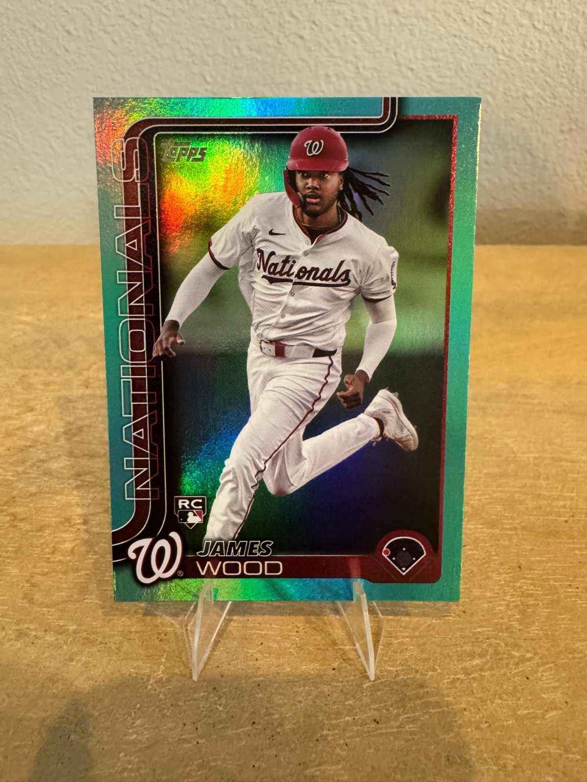 2025 Topps Series 1 - James Wood #181 Aqua Rainbow Foil (RC)