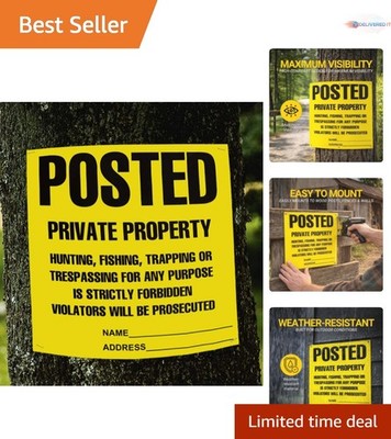 No Hunting No Trespassing Signs 11x11 Inch Yellow 100 Pack Outdoor Fence