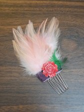 Rose Flower Feather Vintage Hair Comb
