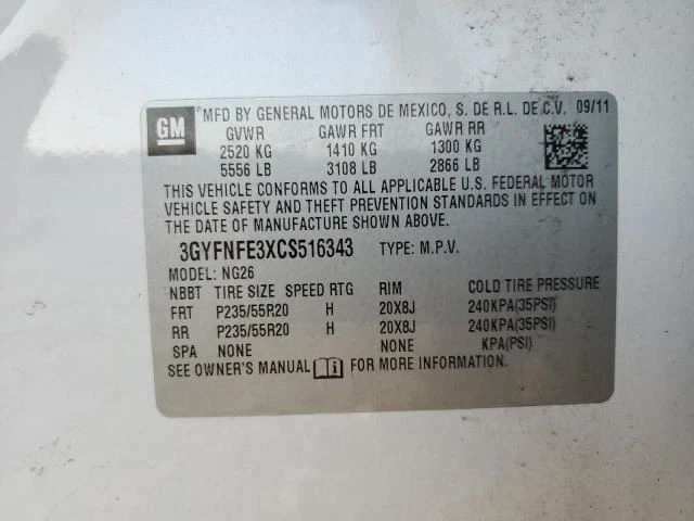 Cadillac SRX 2012 caja de fusibles motor faros antiniebla OEM usados 135 k millas C25876 Foto 2 de 4