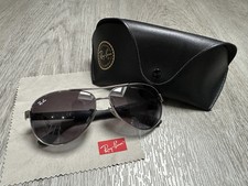 Sonnenbrille Ray-Ban Pilotenbrille silber mit Etui