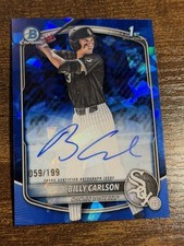BILLY CARLSON 2025 Bowman Draft #CPA-BC 1st Chrome Sapphire Auto /199