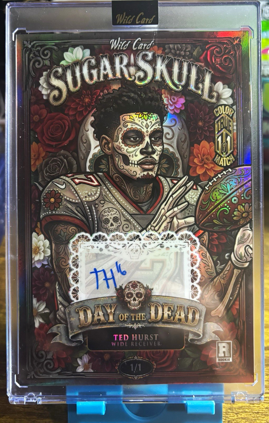 Wild Card Sugar Skull Day of the Dead Ted Hurst Auto 1/1 Color True Match