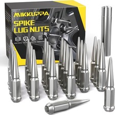 MIKKUPPA M14x1.5 Spike Lug Nuts, 24 Pack, Chrome Nuts (M14x1.5)