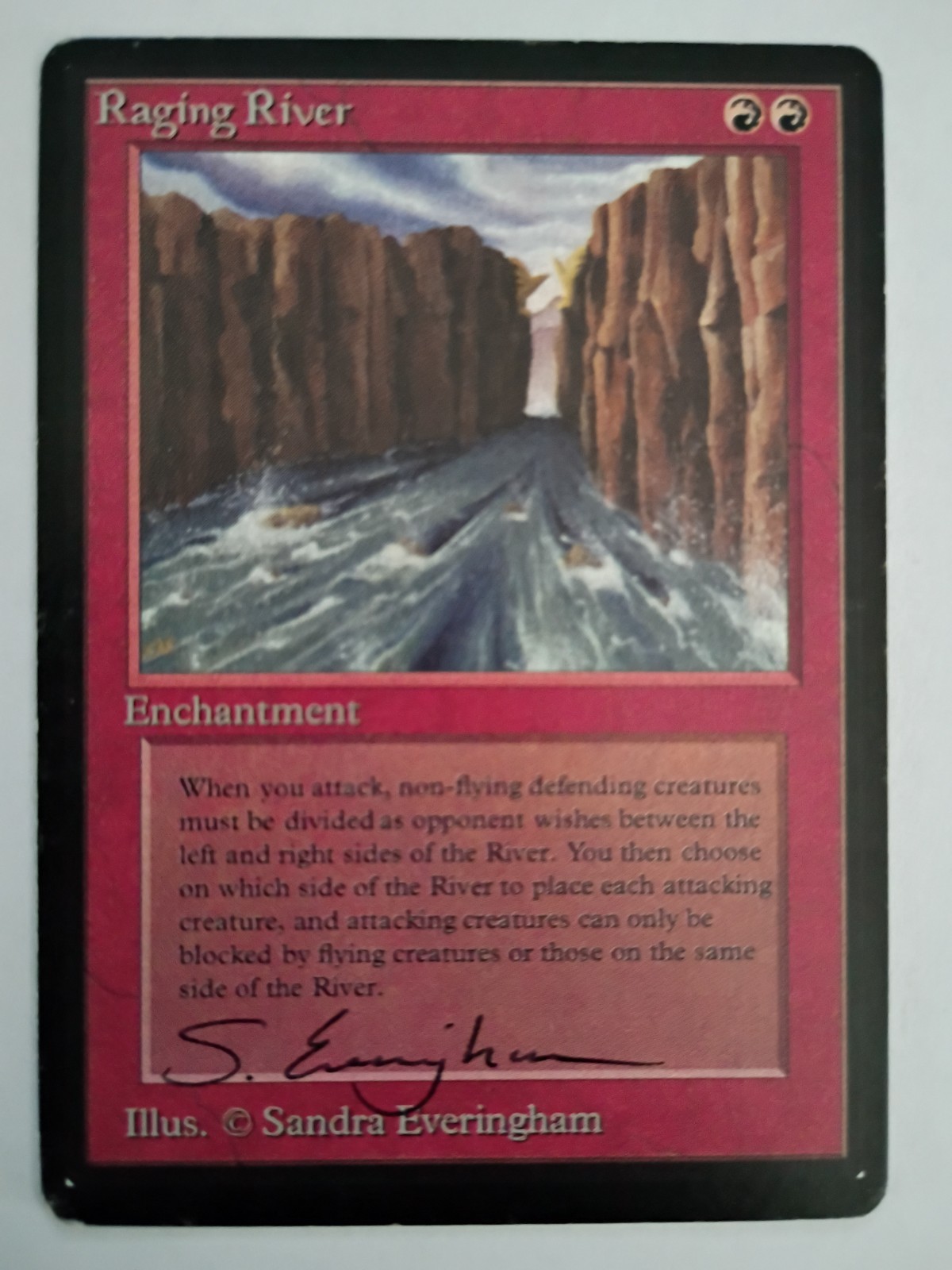Magic The Gathering - 1x Signed Raging River (mtg) Beta