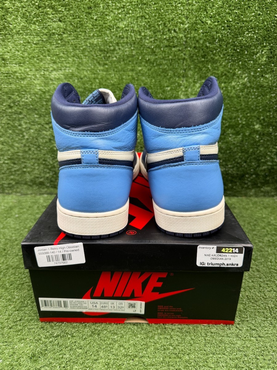 Size 14 - Jordan 1 Retro OG High Obsidian UNC 2019 193150368691| eBay