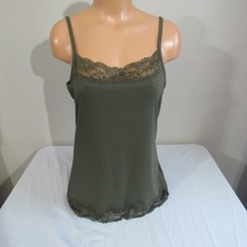 Maurices Poly Blend Lace Tank Top Shirt Cami Green XL NWT