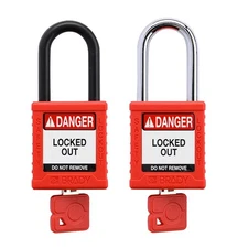 Brady Velocity Lockout Padlock Red 6 Pin Lock OSHA Compliant Key Retaining