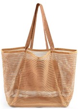 Hohom Beach Bags For Women Summer Travel Mesh Tote Bag Large Inner Pocket