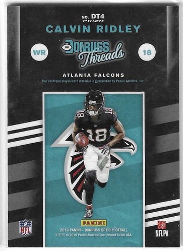 2019 Panini Donruss Optic - Donruss Threads Red/Yellow #DT4 Calvin Ridley (MEM) - Picture 2 of 2