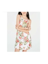 PLANET GOLD Womens Sleeveless Jewel Neck Double Strap Mini Shift Dress